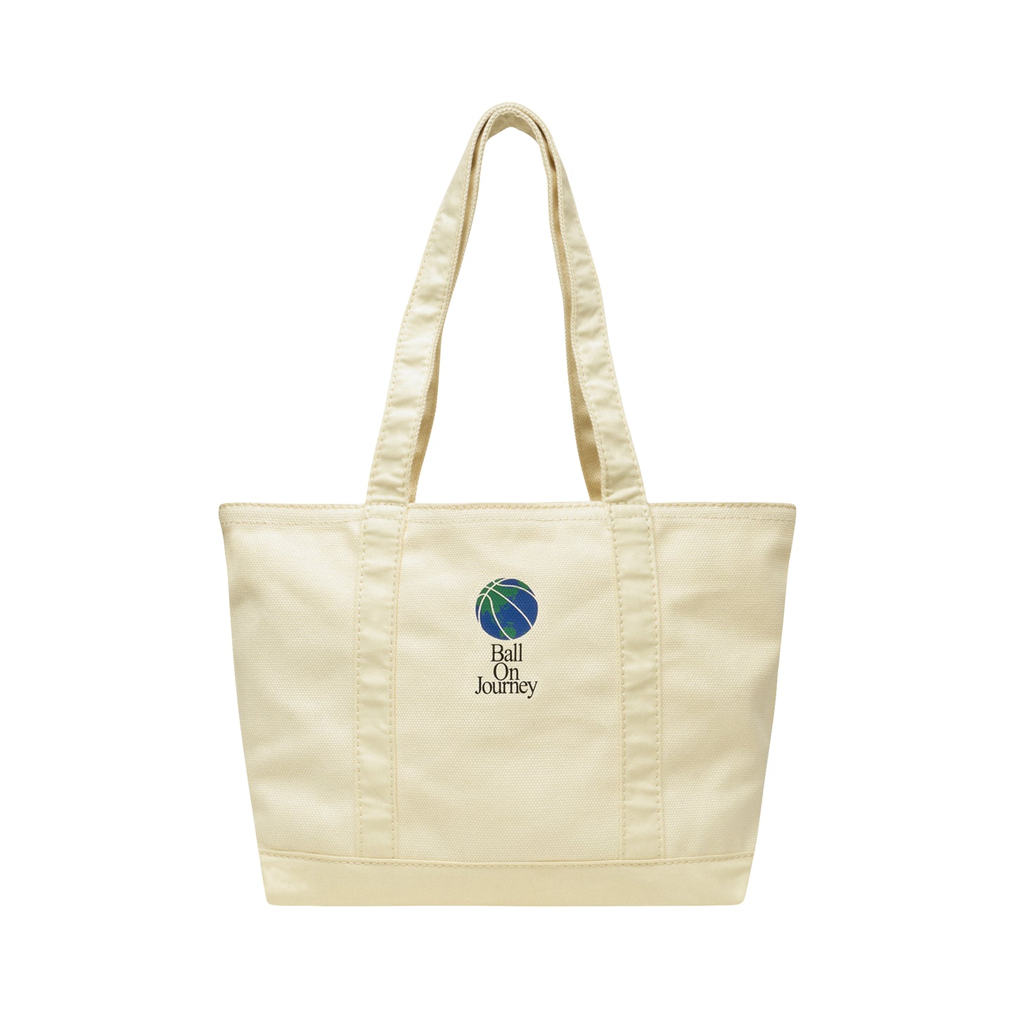 Ball On Journey Logo Canvas Tote Bag (natural) M