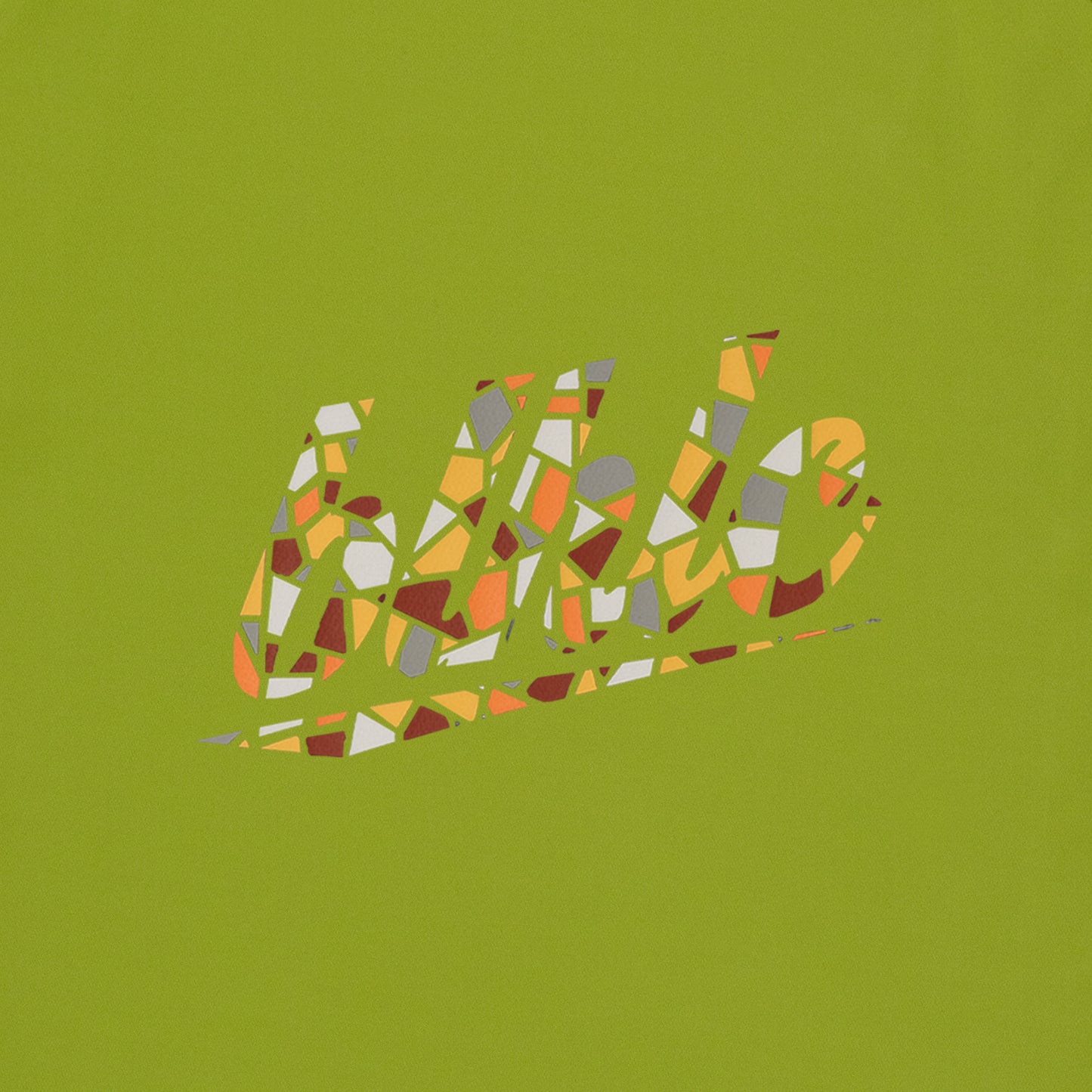 blhlc Back Print Cool Tee (lime/dry leaves mosaic)