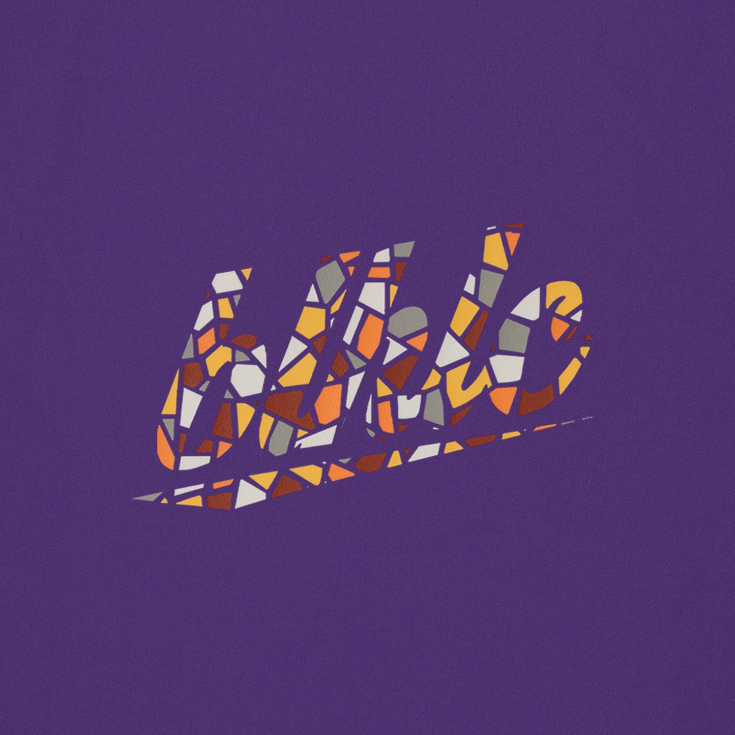 blhlc Back Print Cool Tee (purple/dry leaves mosaic)