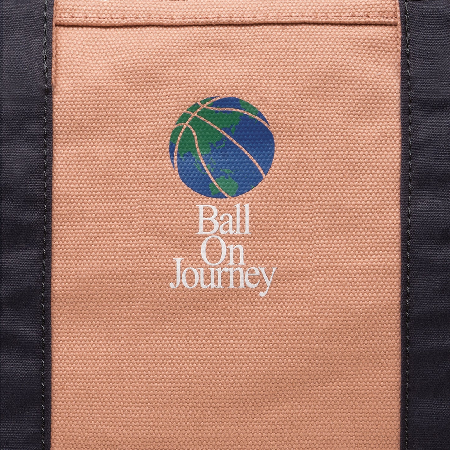 Ball On Journey Logo Canvas Tote Bag (dusty rose/navy) L