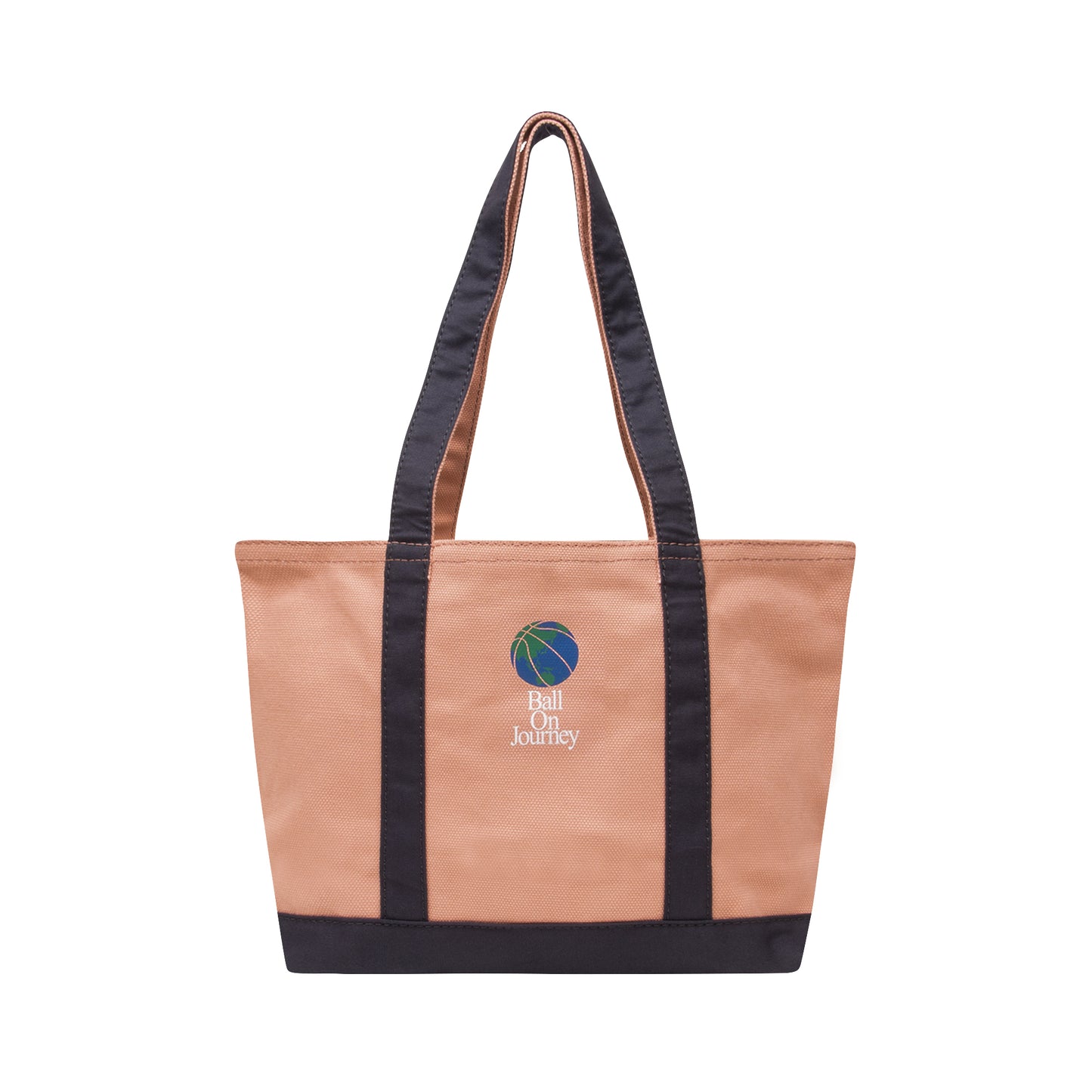 Ball On Journey Logo Canvas Tote Bag (dusty rose/navy) M