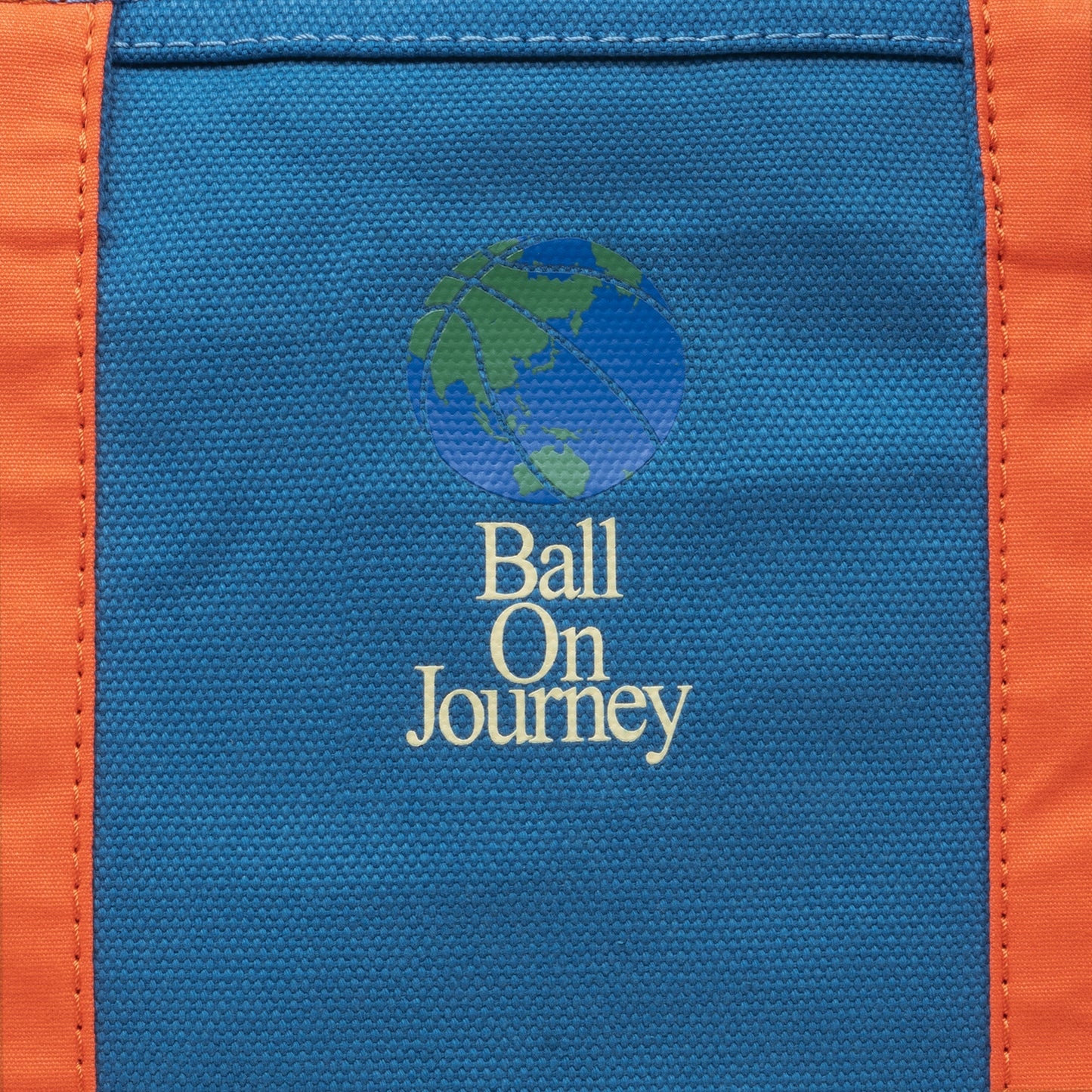 Ball On Journey Logo Canvas Tote Bag (blue/orange) M