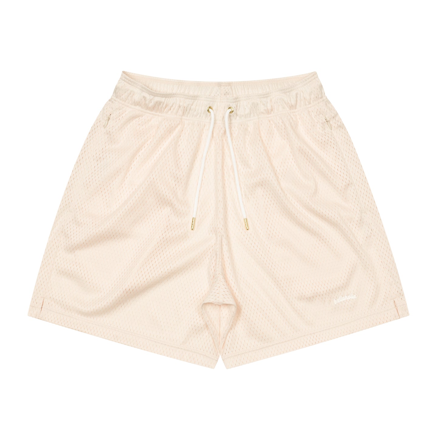 Logo Mesh Zip Shorts (off white)