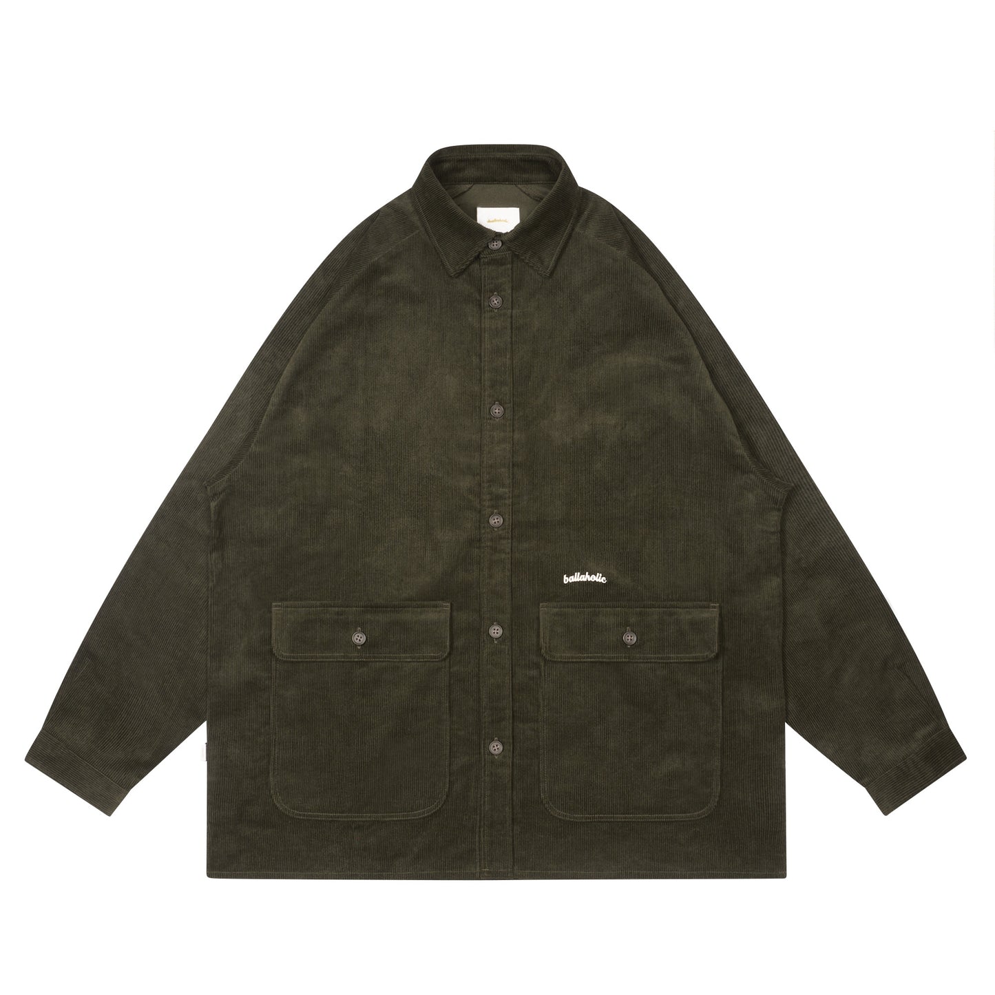 Logo Corduroy Shirt Jacket (dark green)