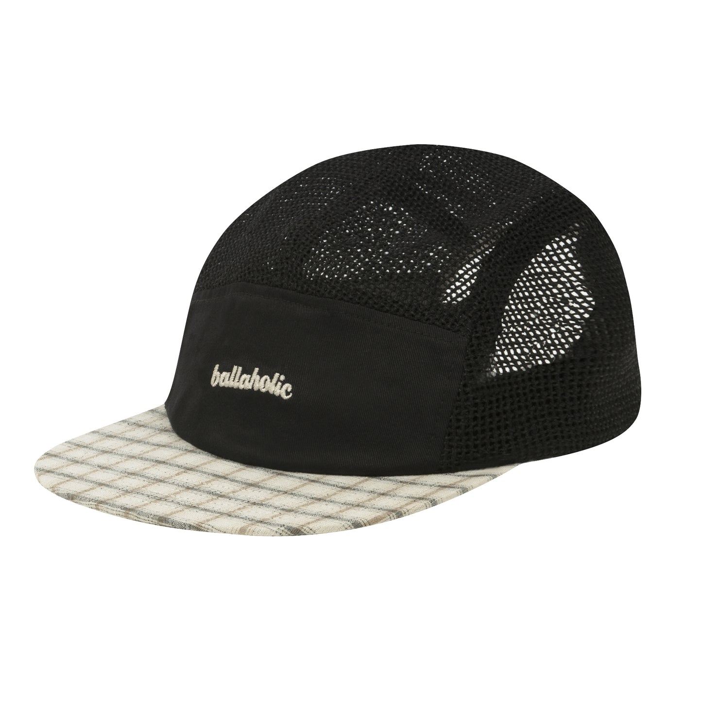 Cotton Linen Logo Mesh 5P Cap (black)