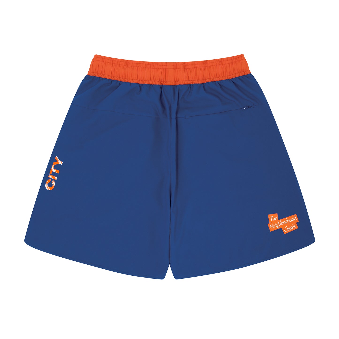 The Neighborhood Classic Zip Shorts (blue/orange)