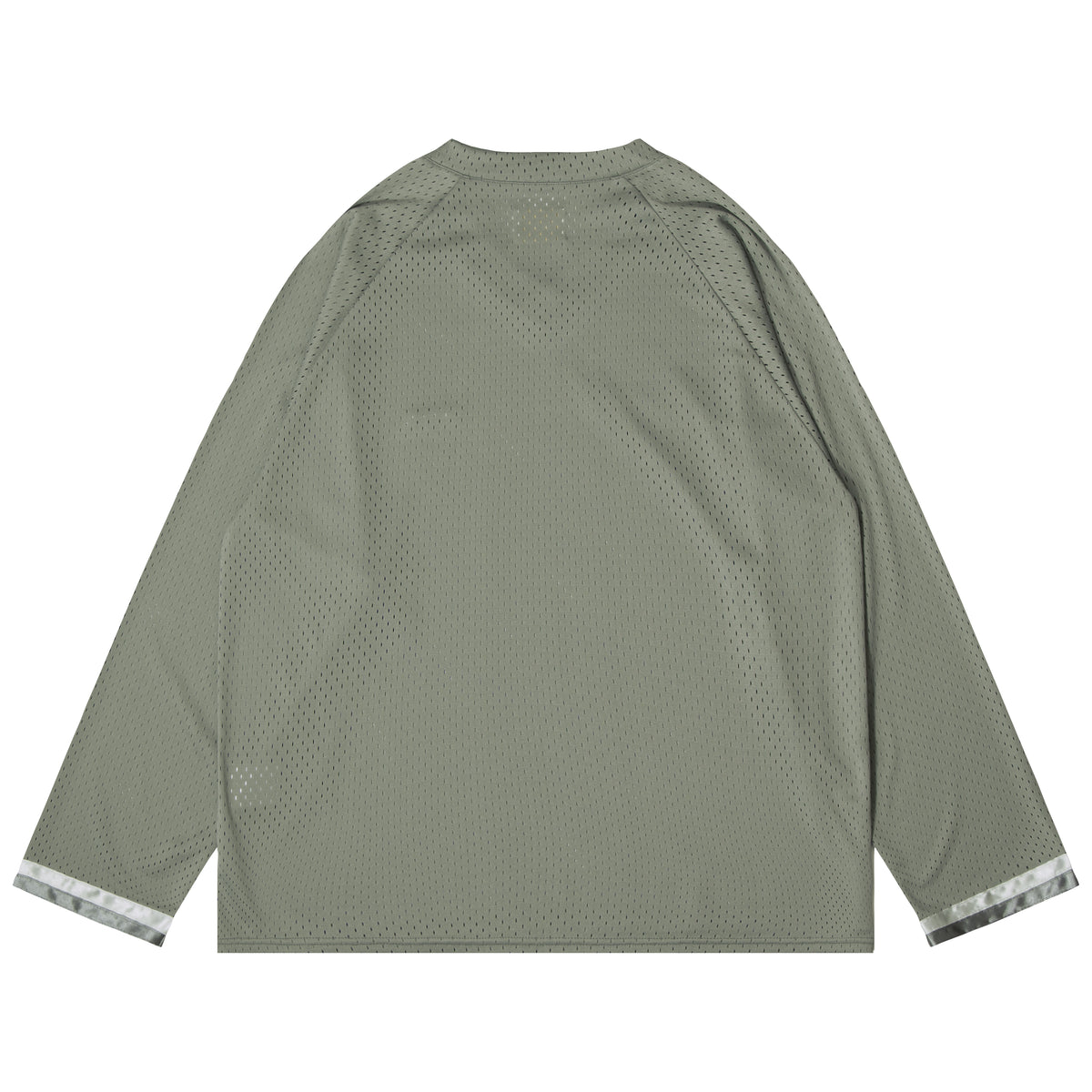 Tape V-neck Mesh Long Tee (gray)