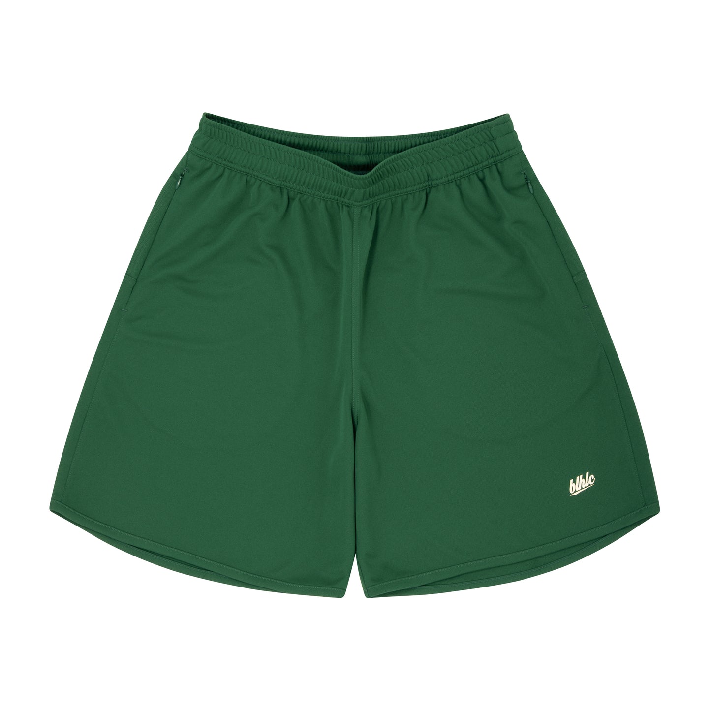 Basic Zip Shorts (forest green/off white)