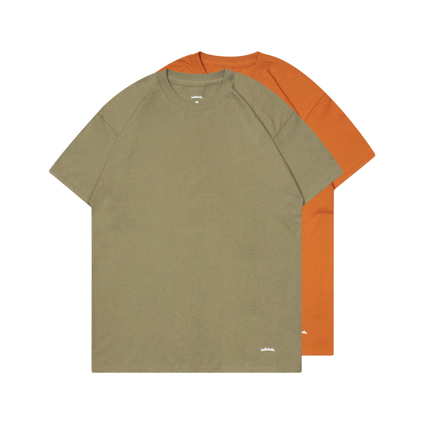 ballaholic 2 Pieces Crew Tee (sand khaki, dark orange)