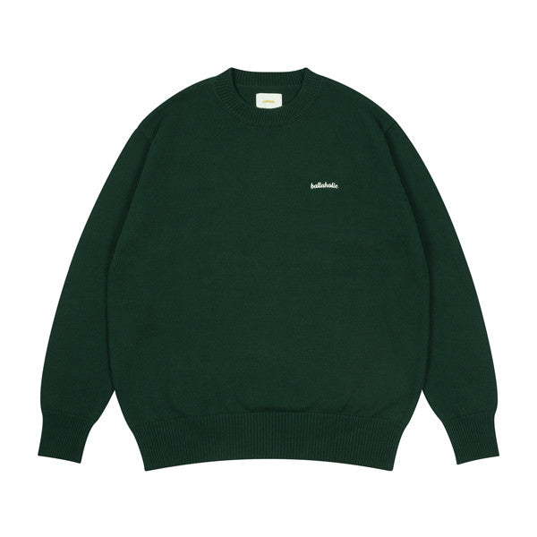 Logo Cotton Knit Sweater (dark green)