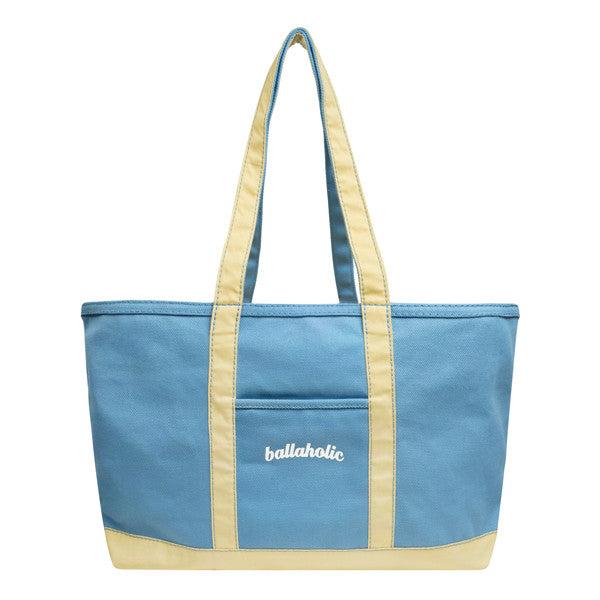 Pistol Logo Canvas Tote Bag(carolina blue/beige) L