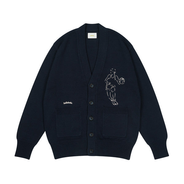 Pistol Cotton Knit Cardigan (navy)