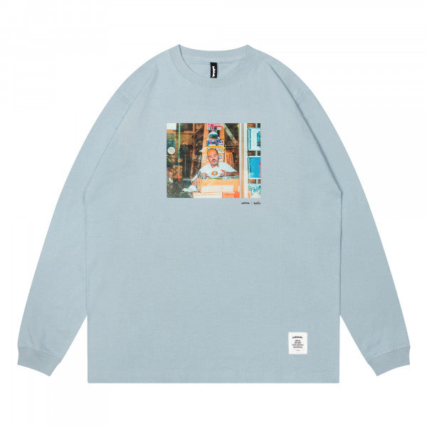 Bobbito x ballaholic Photo Long Tee -Bobbito "DIGS" Japan!- (slate blue)