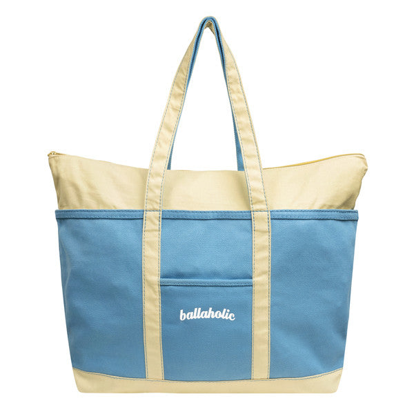 Pistol Logo Canvas Tote Bag(carolina blue/beige) L