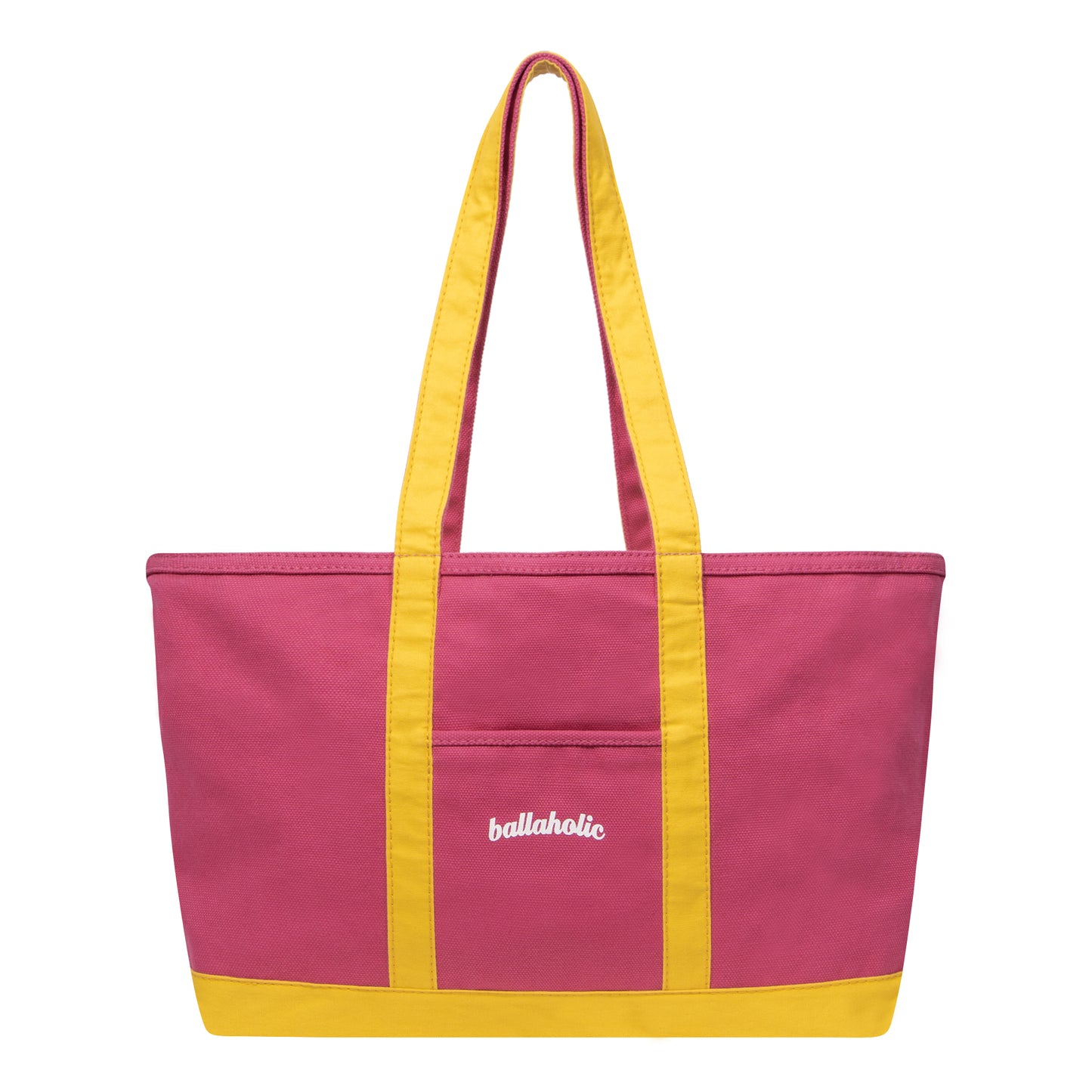 Playground Basketball Logo Canvas Tote Bag L (pink/yellow)