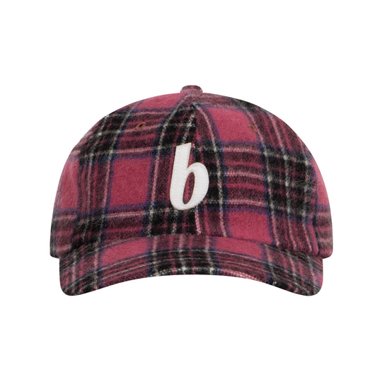b 6P Wool Cap (pink check)