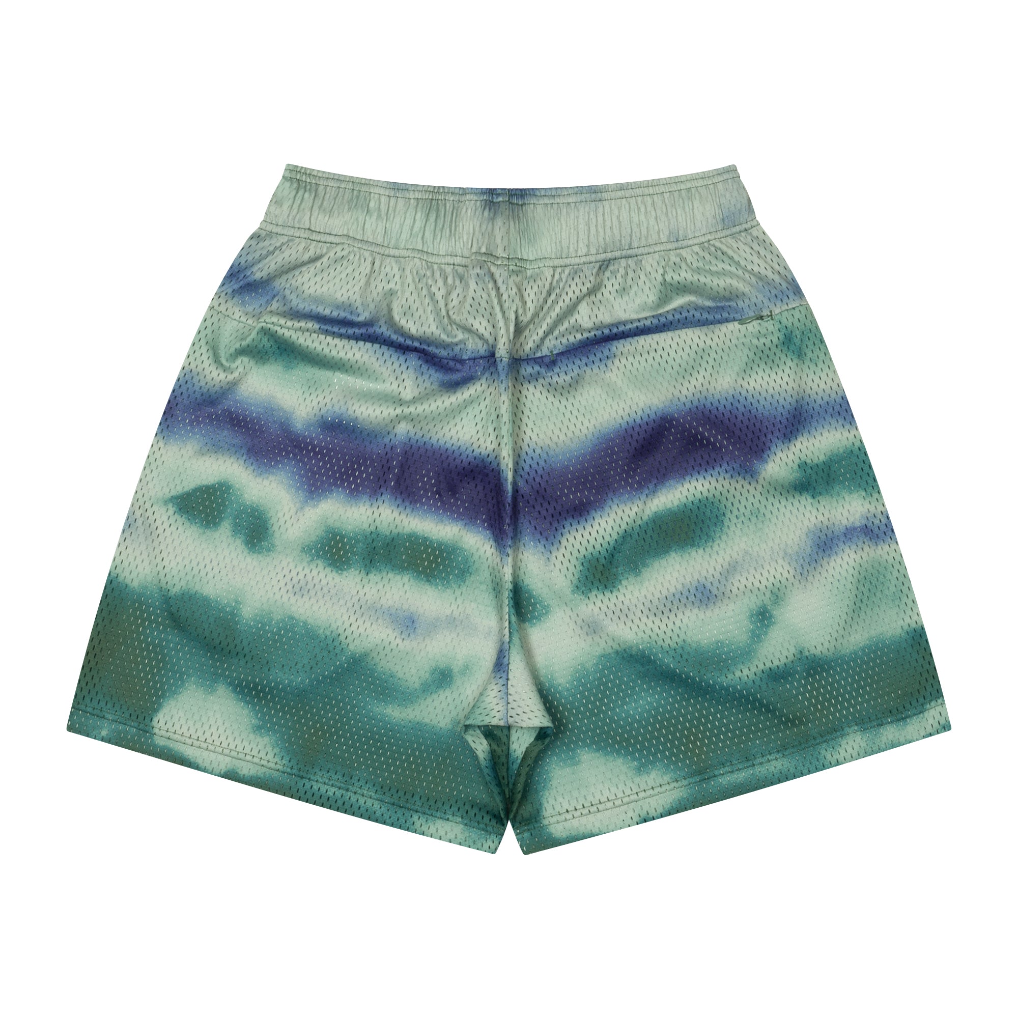 Tides Pattern Mesh Zip Shorts (sage)