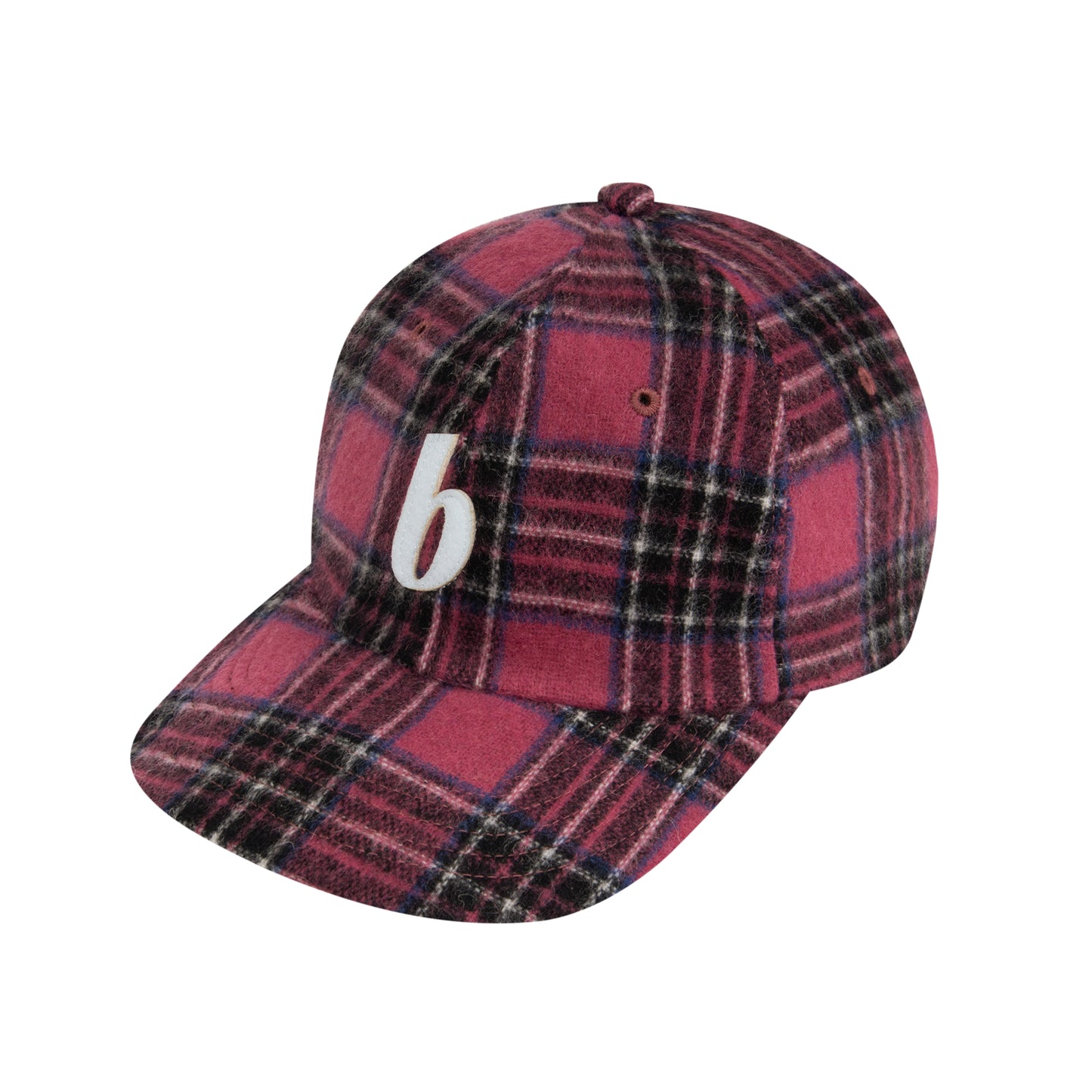 b 6P Wool Cap (pink check)