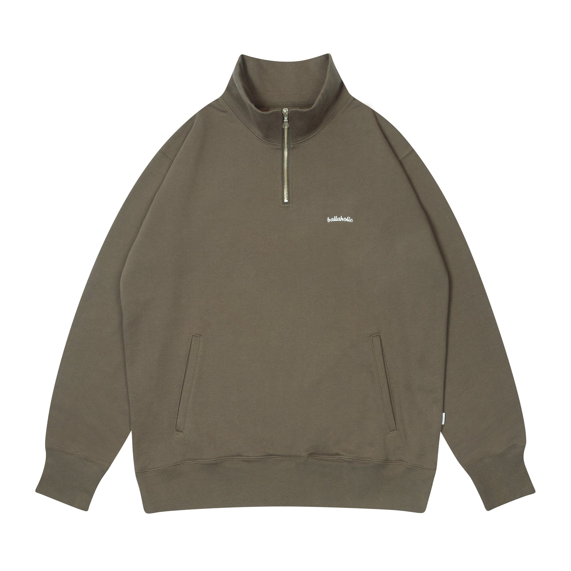 Small Logo Half Zip Sweatshirt (warm gray)