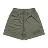 College Logo Mesh Zip Shorts (olive)