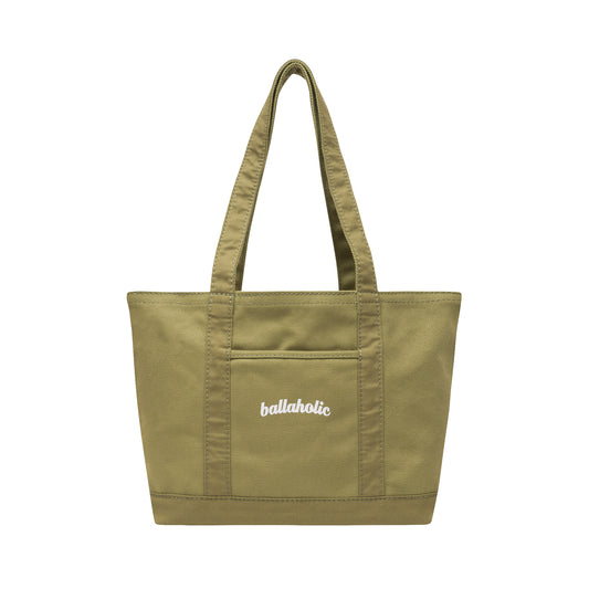 Ball On Journey Logo Canvas Tote Bag (olive) M