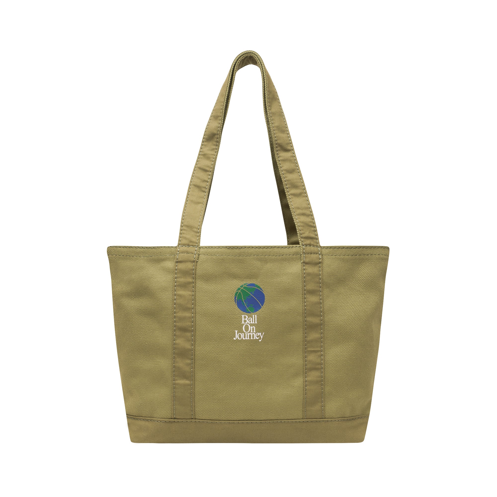 Ball On Journey Logo Canvas Tote Bag (olive) M