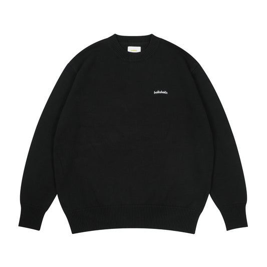Logo Cotton Knit Sweater (black)
