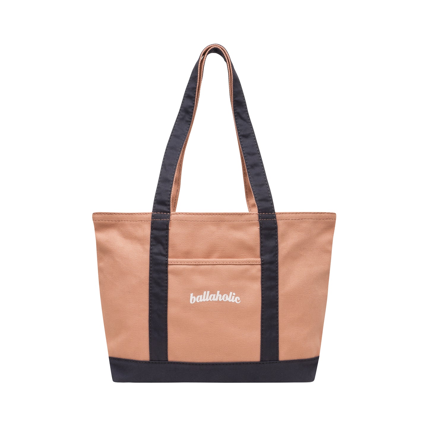 Ball On Journey Logo Canvas Tote Bag (dusty rose/navy) M
