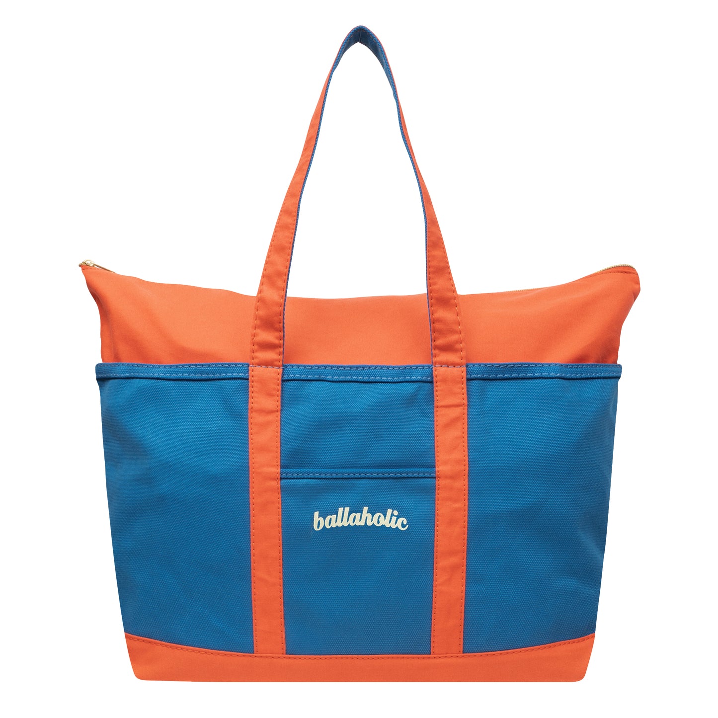 Ball On Journey Logo Canvas Tote Bag (blue/orange) L