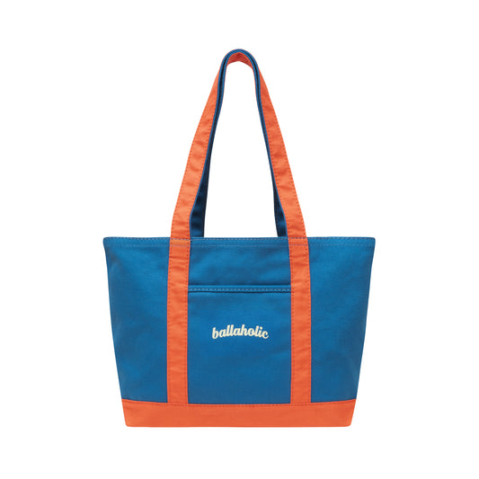 Ball On Journey Logo Canvas Tote Bag (blue/orange) M