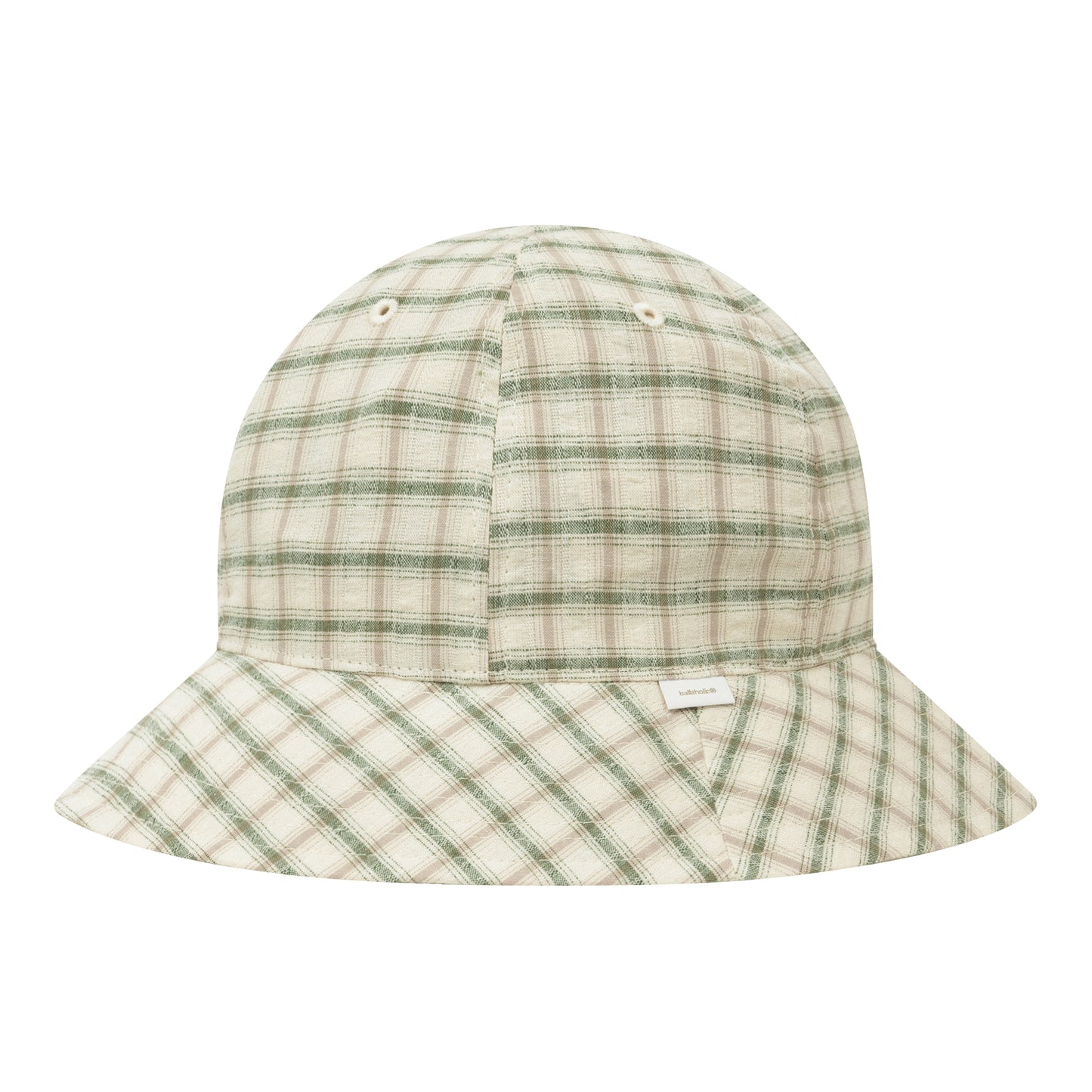 Cotton Linen Seersucker 6P Hat (green)