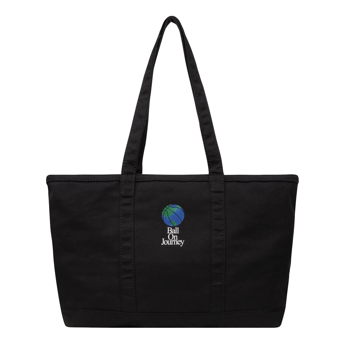 Ball On Journey Logo Canvas Tote Bag  (black) L