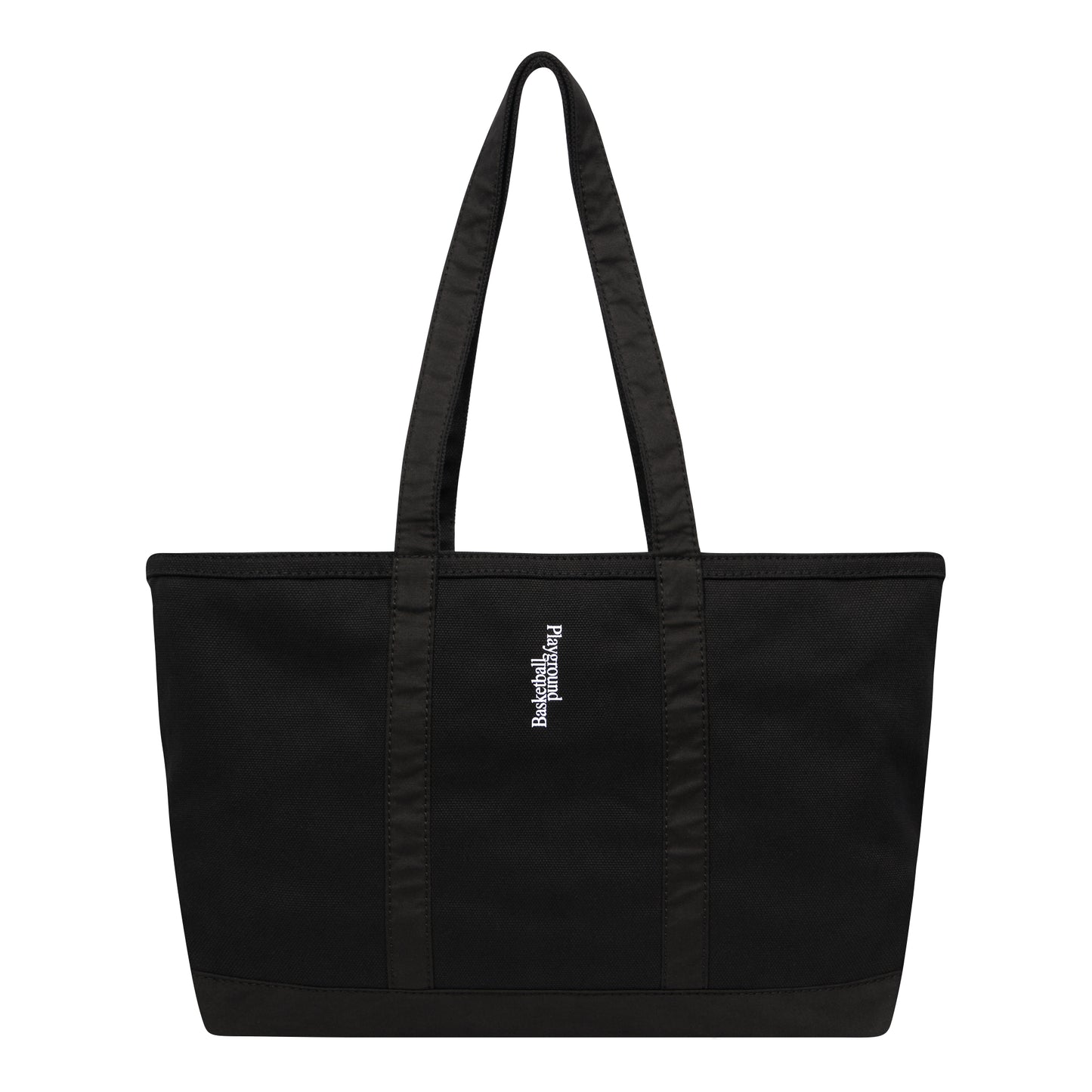 Playground Basketball Logo Canvas Tote Bag L (black)