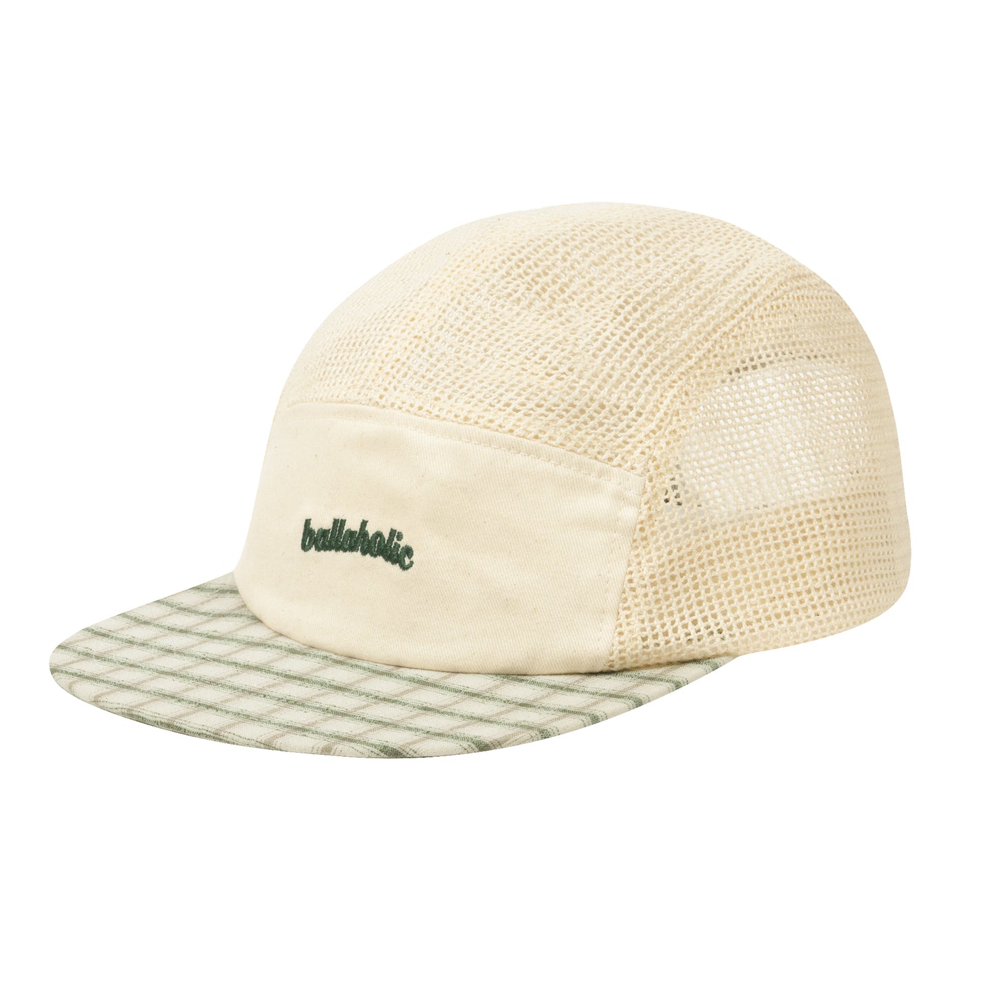 Cotton Linen Logo Mesh 5P Cap (green)