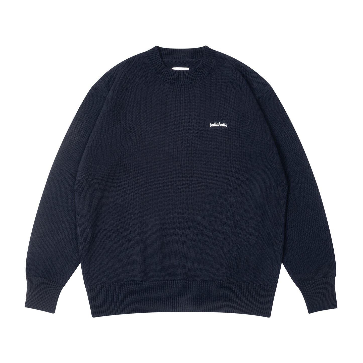 Logo Cotton Knit Sweater (navy)