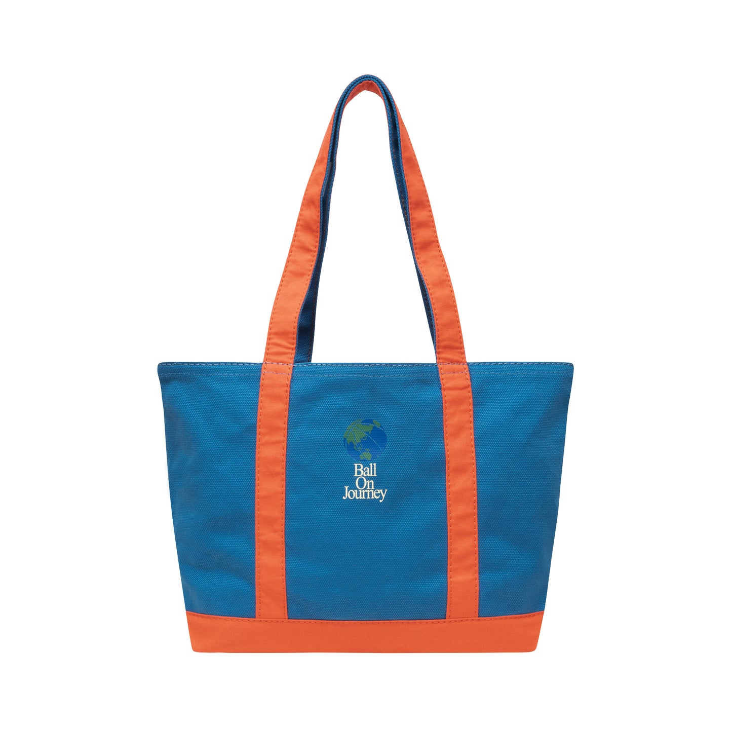 Ball On Journey Logo Canvas Tote Bag (blue/orange) M