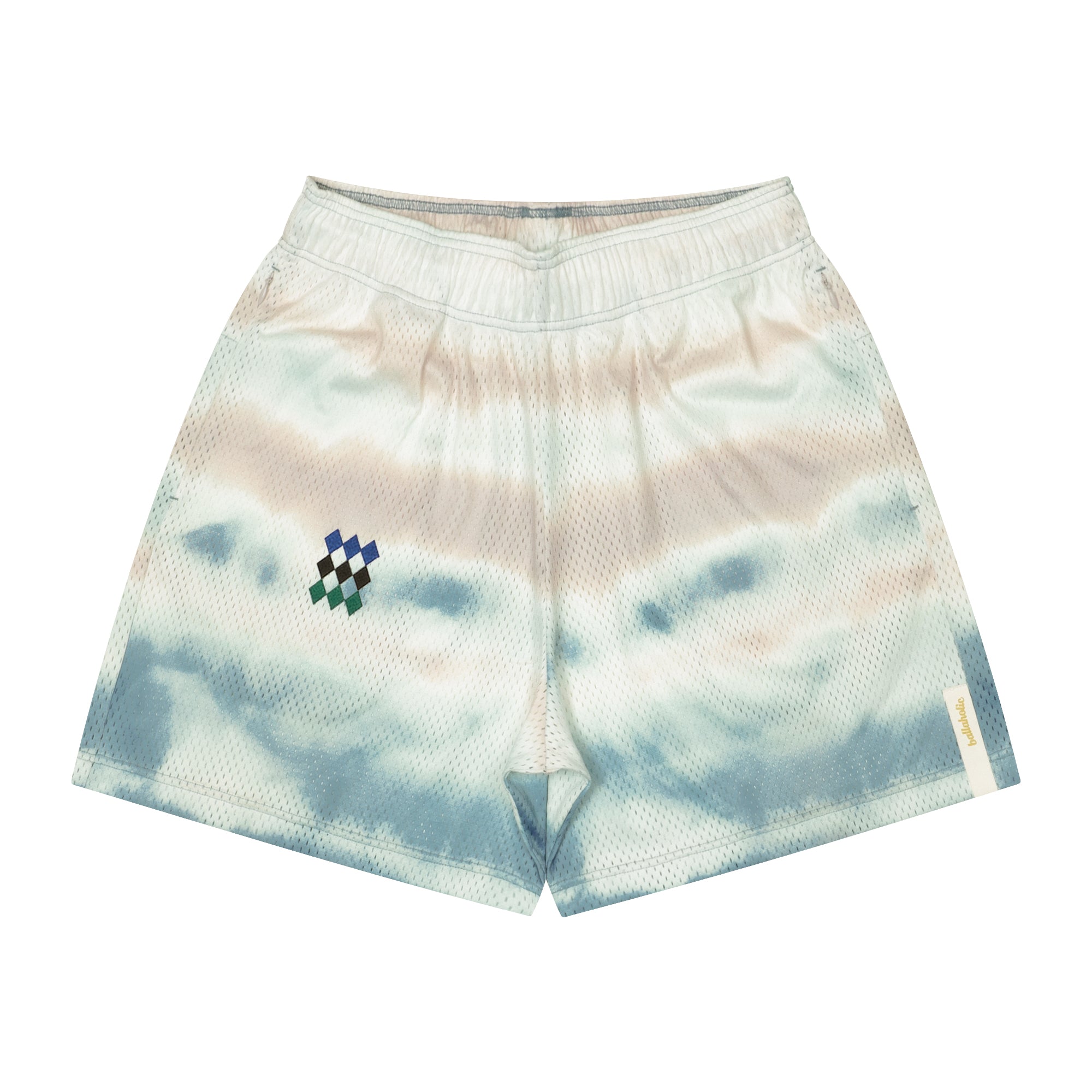 Tides Pattern Mesh Zip Shorts (white) – ballaholic