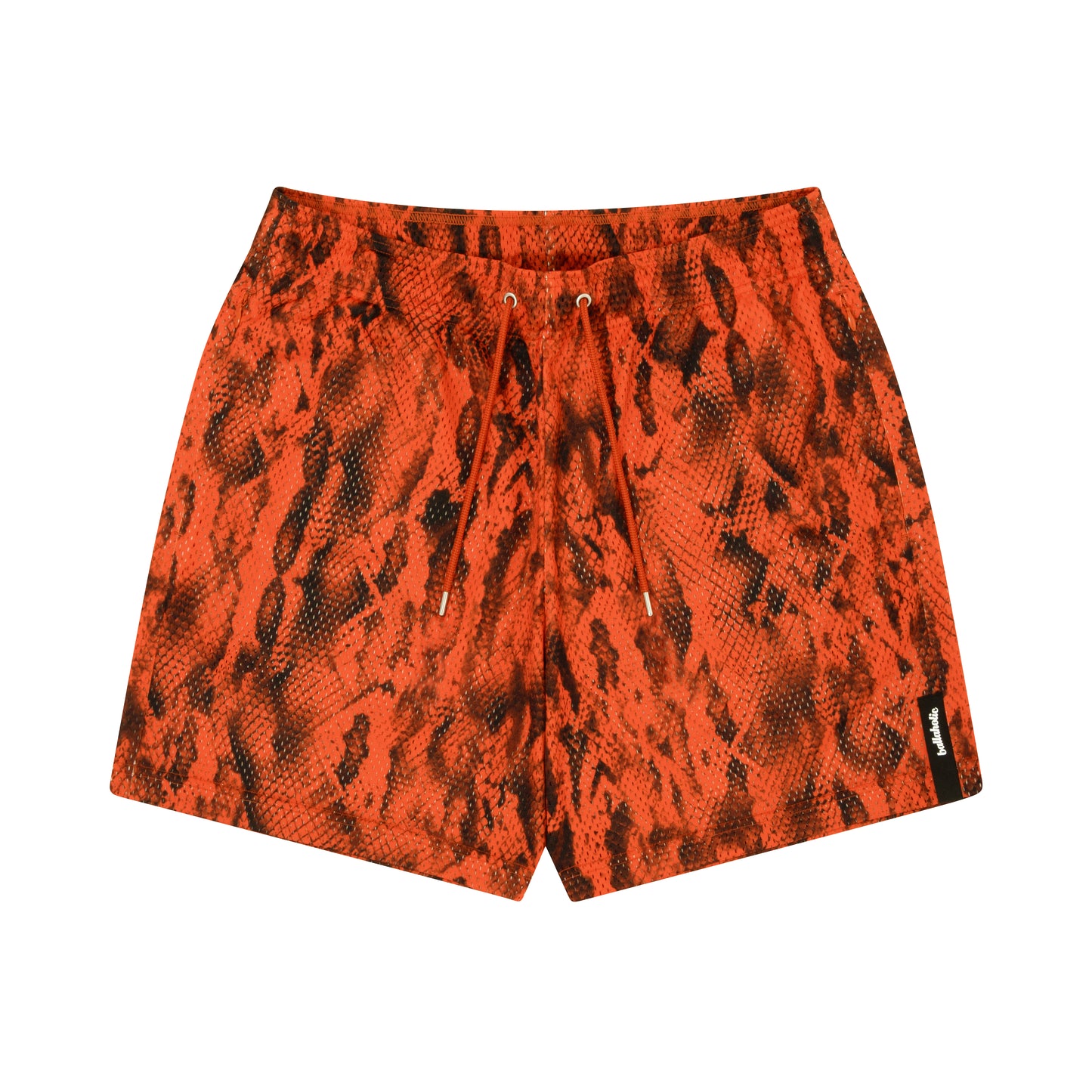 Snake Mesh Zip Shorts (orange)