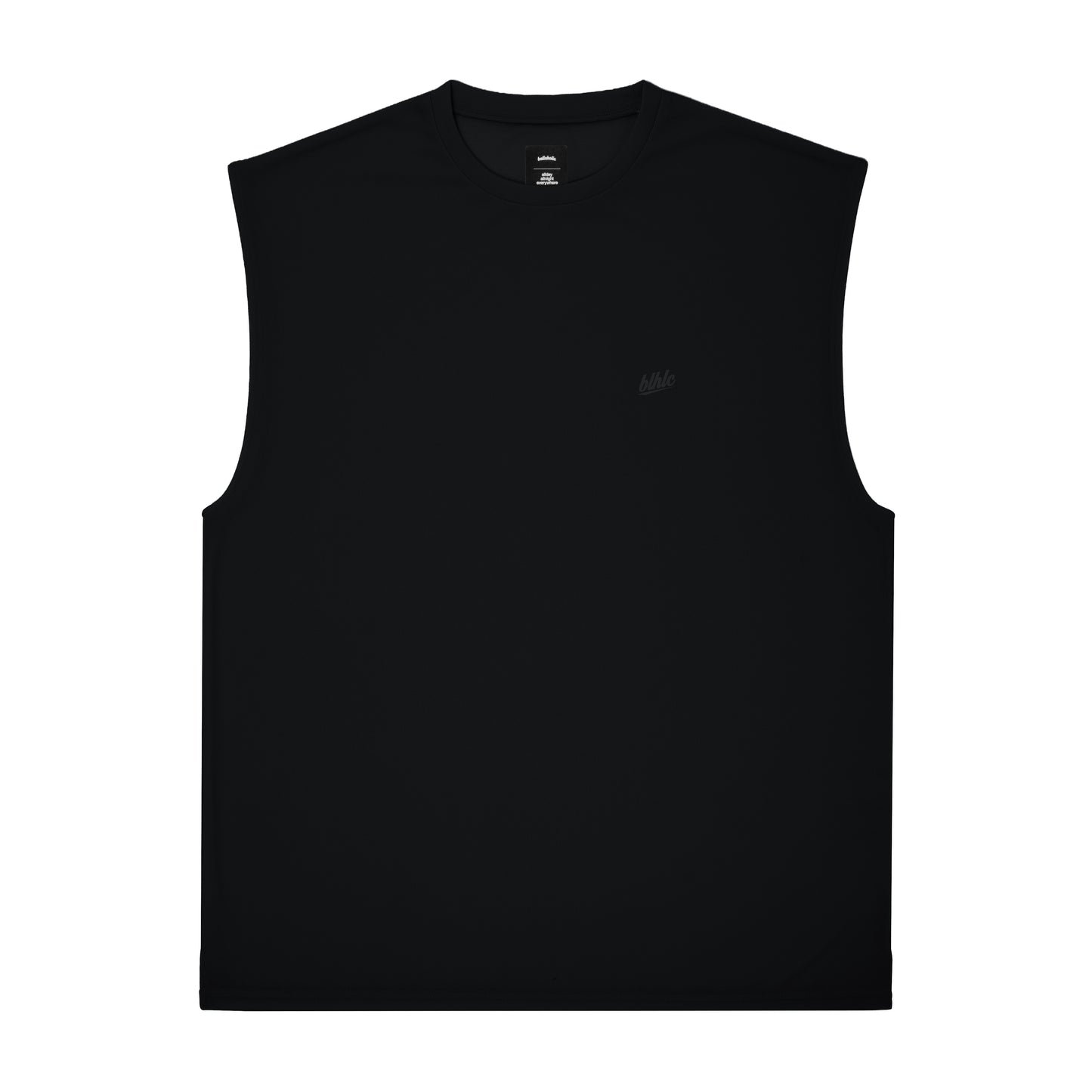 3D-Net blhlc Back Print No Sleeve Tops (black/ivory/black)