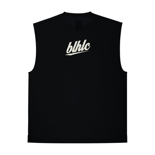3D-Net blhlc Back Print No Sleeve Tops (black/ivory/black)