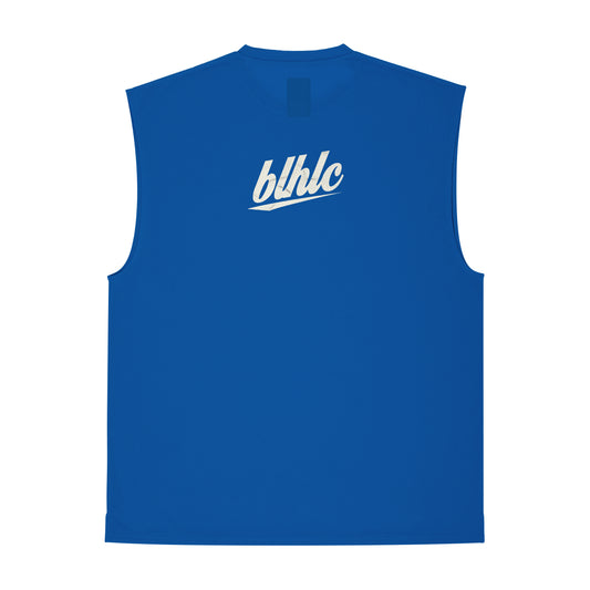 3D-Net blhlc Back Print No Sleeve Tops (blue/ivory/black)