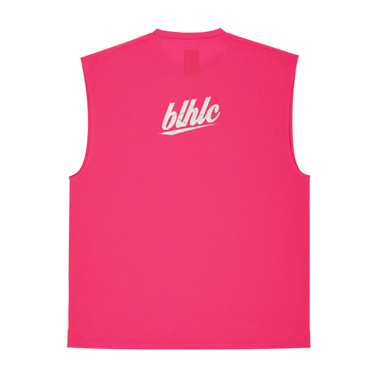 3D-Net blhlc Back Print No Sleeve Tops (pink/ivory/black)