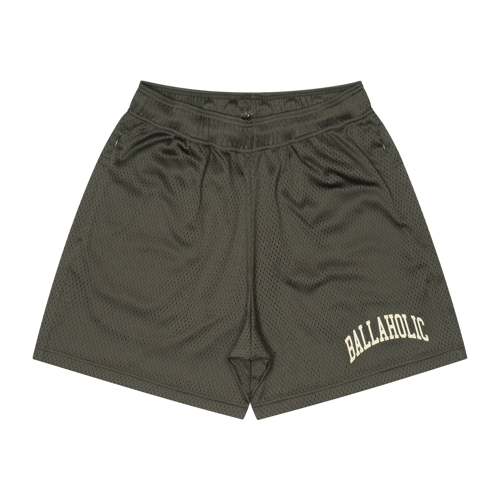 College Logo Mesh Zip Shorts (sumi)