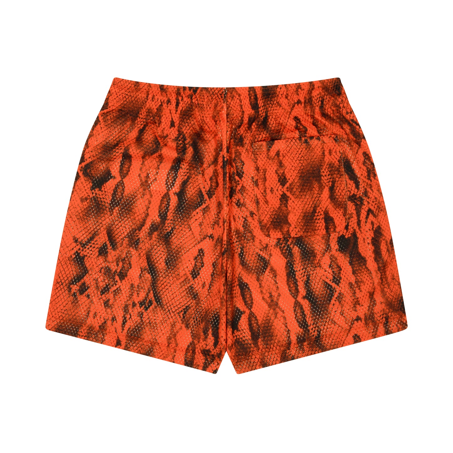 Snake Mesh Zip Shorts (orange)