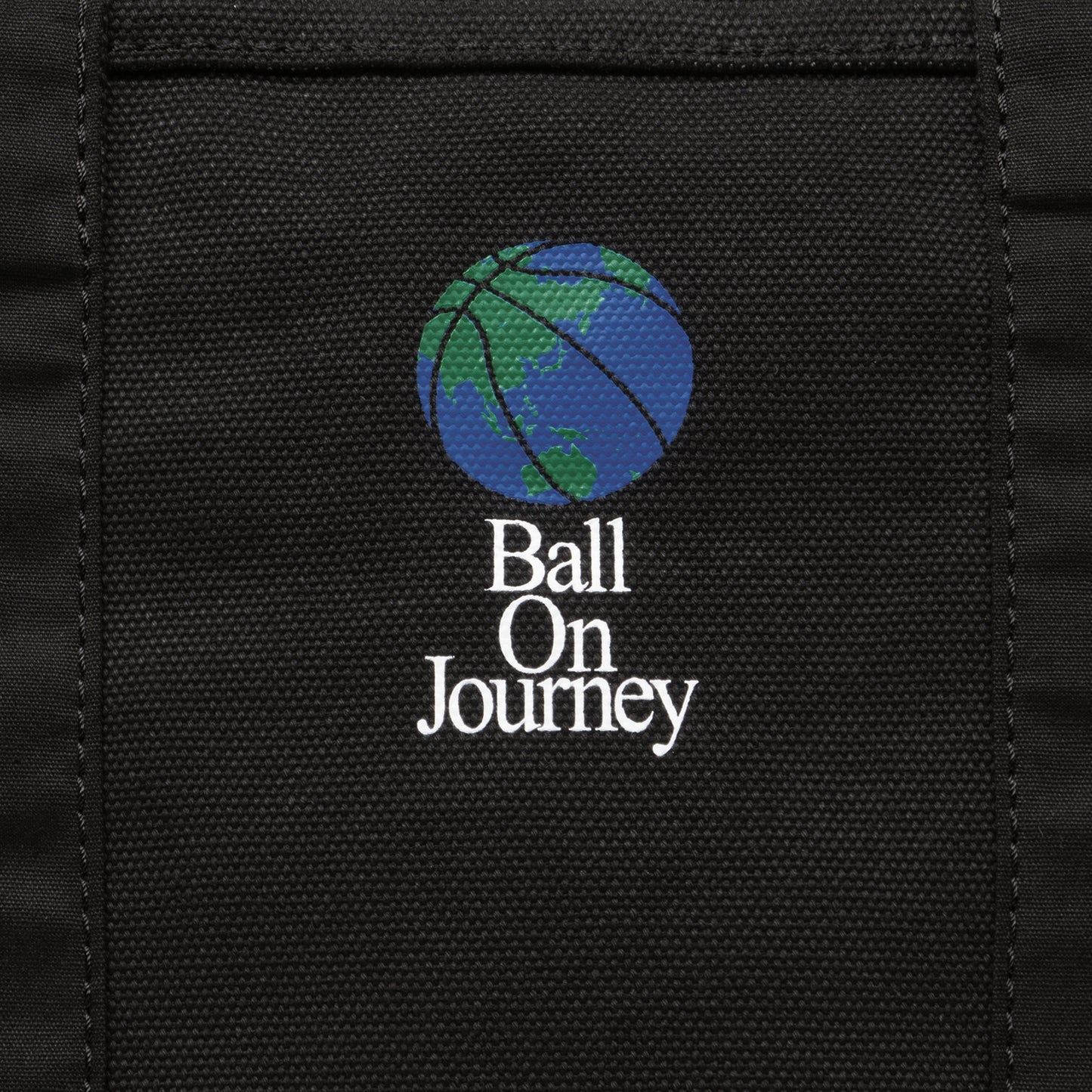 Ball On Journey Logo Canvas Tote Bag  (black) L