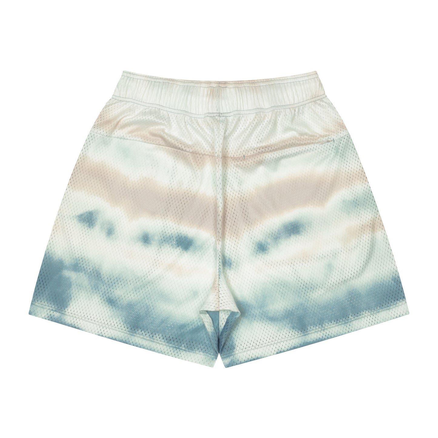 Tides Pattern Mesh Zip Shorts (white)