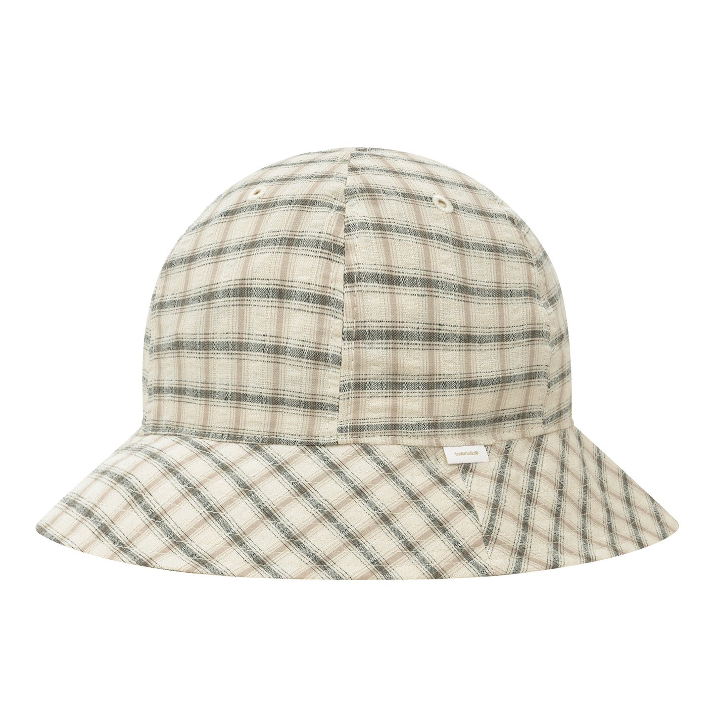 Cotton Linen Seersucker 6P Hat (black)