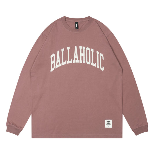 College Logo Long Tee (dusty rose/white)