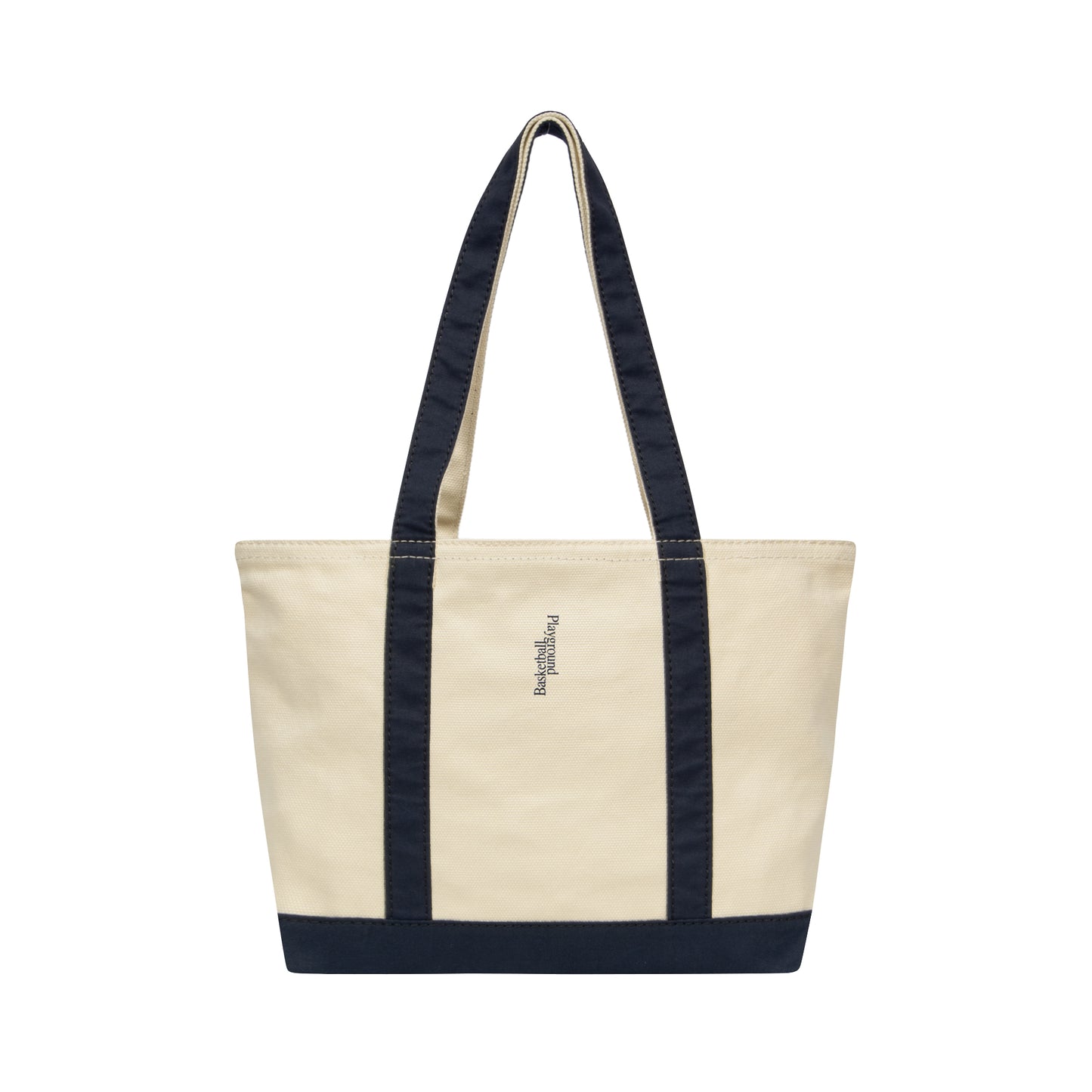 Playground Basketball Logo Canvas Tote Bag M (natural/navy)