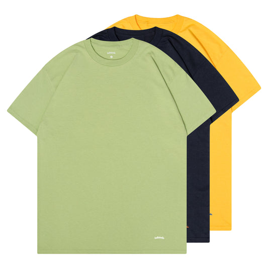 ballaholic 3 Pieces Crew Tee (navy, yellow, lime cream)